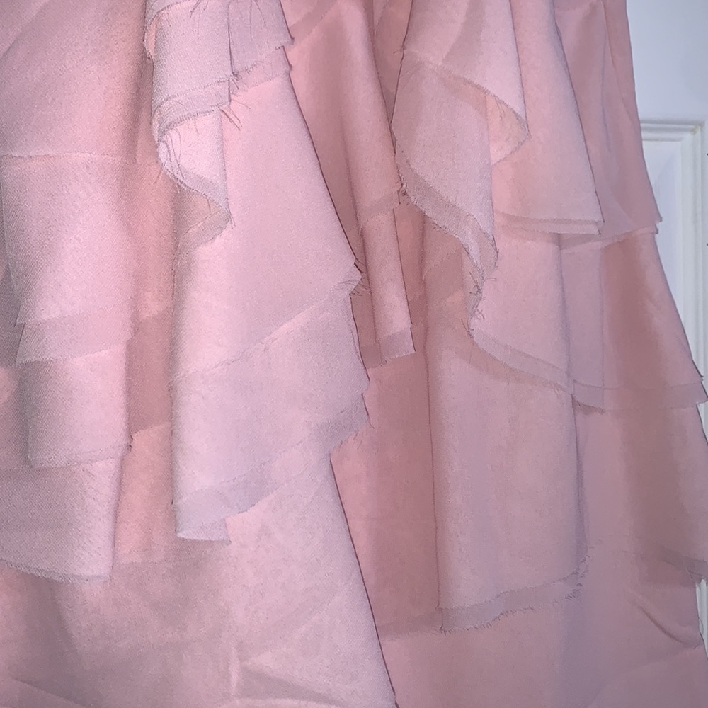 Alythea Soft Pink Mock Neck Ruffled Frayed Edging Sleeveless Top NWT - Picture 10 of 13